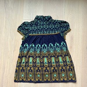 Rio Rao size small short sleeve patterned turtle neck shirt